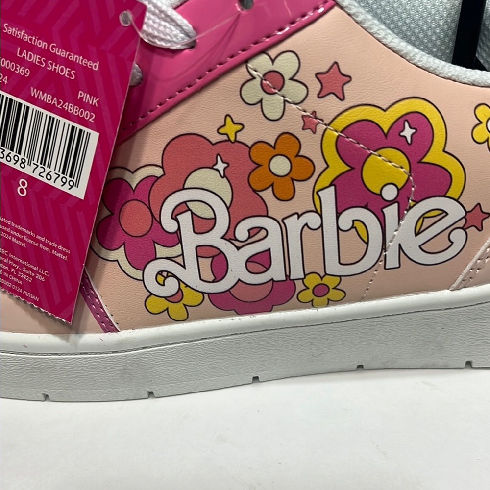 Barbie Pink and White Floral Sneakers - Picture 8 of 15